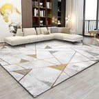 Gray contemporary rug polyester geometric pattern rug washable non-slip backing rug for the living room