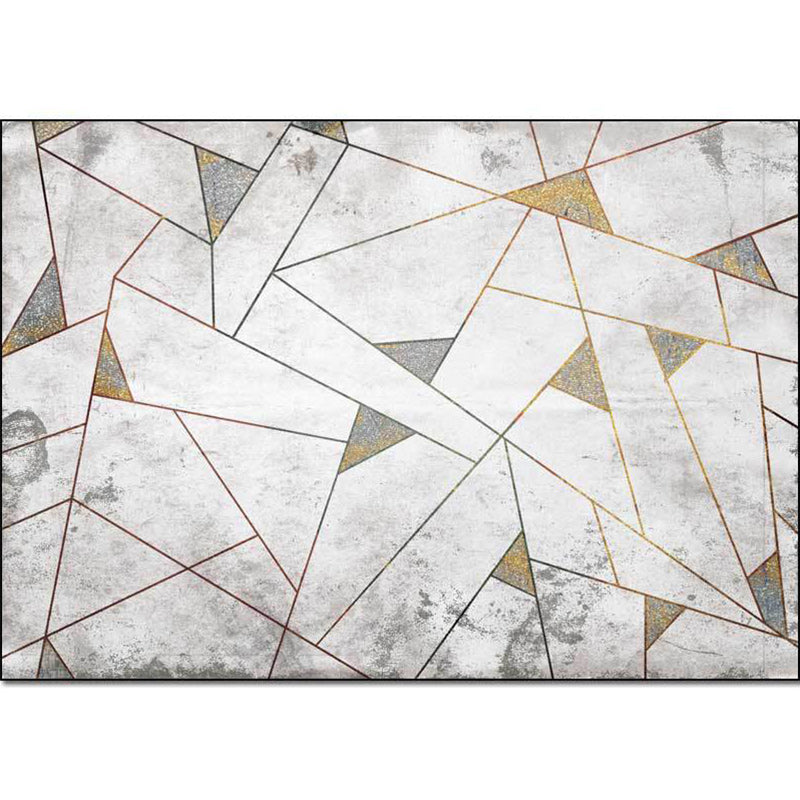 Gray contemporary rug polyester geometric pattern rug washable non-slip backing rug for the living room