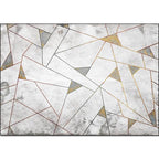Gray contemporary rug polyester geometric pattern rug washable non-slip backing rug for the living room