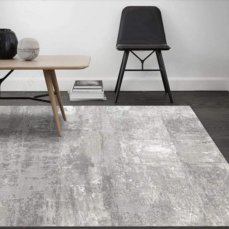 Unusual Abstract Carpet Gray Modern Carpet Polyester Washable Non-Slip Back Carpet for Living Room