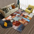 Stylish abstract patterned rug Multicolored modern rug Polyester washable rug for the bedroom