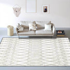 Minimalist modern carpet in white geometric diamond wave pattern carpet polyester machine washable carpet for home decoration