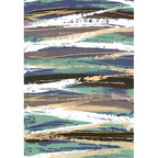 Stylish brushstroke painting print rug green and brown leisure rug polyester washable non-slip backing rug for living room
