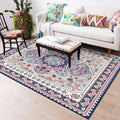 Persian Moroccan carpet in purple medallion paisley flower pattern carpet polyester non-slip carpet for home decor