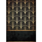 Stylish apricot leaf pattern rug black and gold novelty rug polyester washable non-slip back rug for living room
