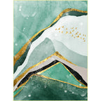 Creative bird and mountain rug Green Contemporary rug Polyester Washable Non-slip back rug for the living room