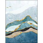 Stylish mountain and bird print rug Blue and Green Modern rug Polyester Washable Non-slip backing Rug for the living room