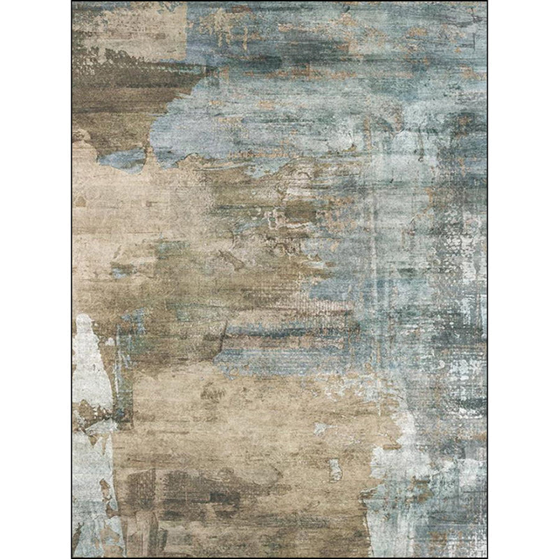 Whitewash Abstract Carpet Light Camel Industrial Carpet Polyester Washable Non-slip Underlay Rug for Living Room