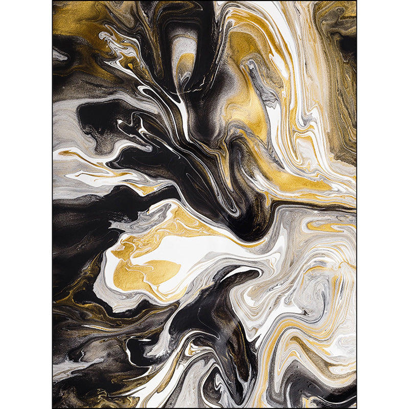 Unique watercolor pattern rug black and yellow novelty rug polyester washable non-slip backing rug for the living room