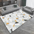 Ivory Bedroom Rug Modern Geometry Irregular Shape Pattern Rug Polyester Machine Washable Rug