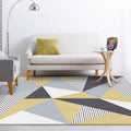 Colorful Bedroom Rug Modern Color Block Triangle Stripe Pattern Area Rug Polyester Machine Washable Rug