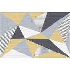 Colorful Bedroom Rug Modern Color Block Triangle Stripe Pattern Area Rug Polyester Machine Washable Rug