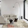 Whitewash Abstract Rug Light Apricot Industrial Rug Polyester Washable Non-slip Underlay Rug for the Living Room