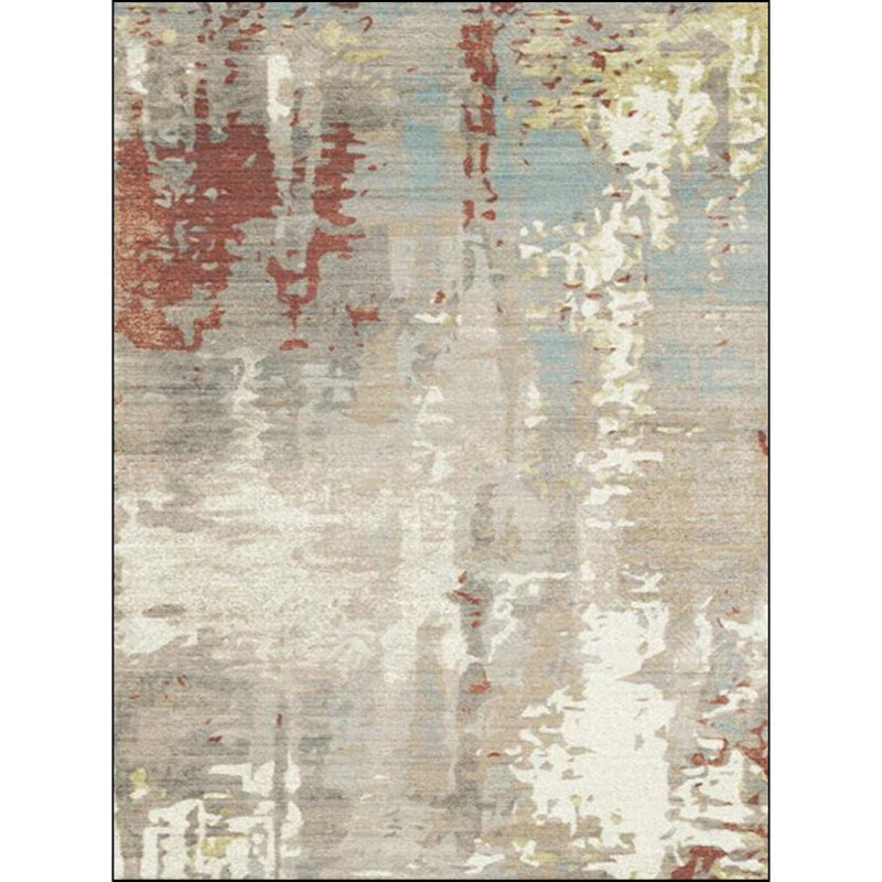 Whitewash Abstract Rug Light Apricot Industrial Rug Polyester Washable Non-slip Underlay Rug for the Living Room