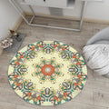 Vintage Floral Print Rug Yellow Flannel Rug Machine Washable Non-Slip Rug for the Bedroom