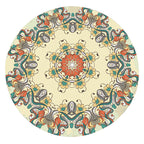 Vintage Floral Print Rug Yellow Fleece Rug Machine Washable Non-Slip Rug for the Bedroom