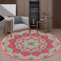 Vintage Floral Print Rug Pink Flannel Rug Machine Washable Non-Slip Rug for the Bedroom