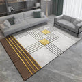 Gray and Brown Modern Rug Polyester Striped Pattern Rug Washable Non-Slip Back Rug for Living Room
