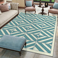 Unique geometric patterned rug green modern rug polyester washable non-slip backing rug for the living room