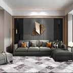 Unique geometric patterned rug Gray Casual rug Polyester washable non-slip backing rug for the living room