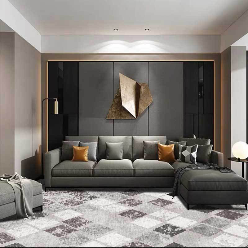 Unique geometric patterned rug Gray Casual rug Polyester washable non-slip backing rug for the living room