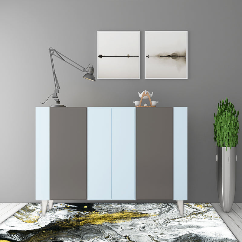 White Bedroom Rug Modern Abstract Oil Painting Pattern Rug Polyester Washable Rug