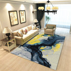 Contemporary watercolor pattern rug Multicolored polyester rug Washable rug for the living room