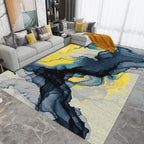 Contemporary watercolor pattern rug Multicolored polyester rug Washable rug for the living room