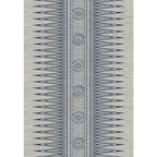 Southwest Living Room Rug in Gray Tribal Triangle Circle Pattern Rug Polyester Non-Slip Pet Friendly Area Rug