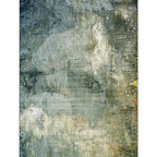 Blue Bedroom Carpet Modern Abstract Painting Pattern Area Rug Polyester Pet Friendly Machine Washable Rug
