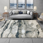 Minimalist Modern Rug in Gray Abstract Landscape Pattern Rug Polyester Washable Rug for Home Decor