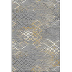 Gray Bedroom Rug Modern Abstract Grid Pattern Area Rug Polyester Stain Resistant Machine Washable Rug