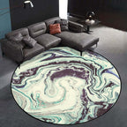 Teal Bedroom Rug Modern Abstract Marble Pattern Area Rug Polyester Machine Washable Stain Resistant Rug