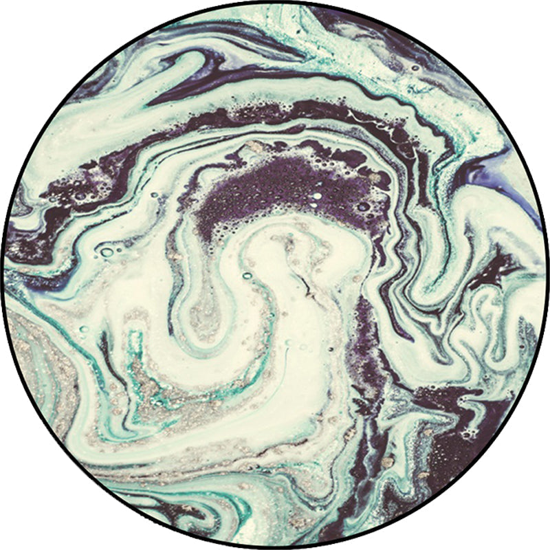 Teal Bedroom Rug Modern Abstract Marble Pattern Area Rug Polyester Machine Washable Stain Resistant Rug