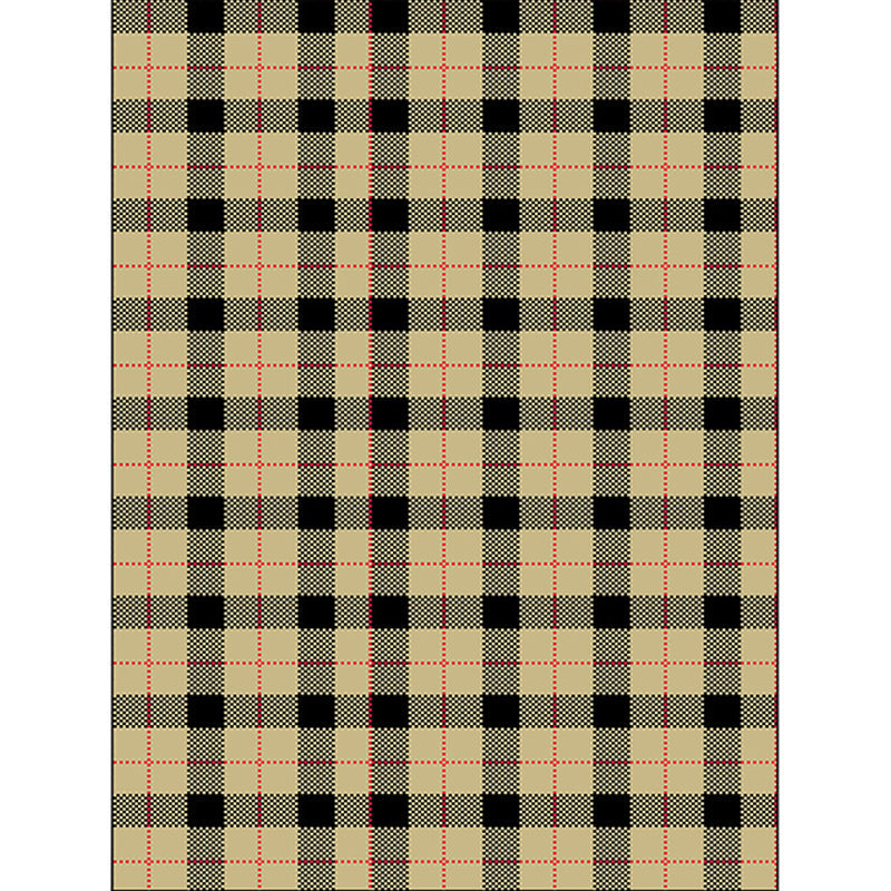 Modern living room carpet in yellow checked dotted line print carpet polyester non-slip backing washable carpet