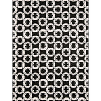 Modern living room rug in black mesh circle stripe print rug Polyester Washable pet-friendly area rug