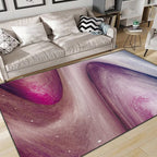 Simple modern rug in purple abstract galaxy pattern rug polyester machine washable non-slip rug for home decor