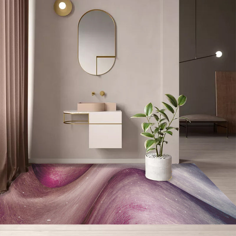 Simple modern rug in purple abstract galaxy pattern rug polyester machine washable non-slip rug for home decor
