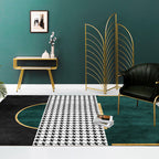 Modern living room rug Multicolored cube pattern rug Polyester non-slip backing washable rug
