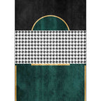 Modern living room rug Multicolored cube pattern rug Polyester non-slip backing washable rug