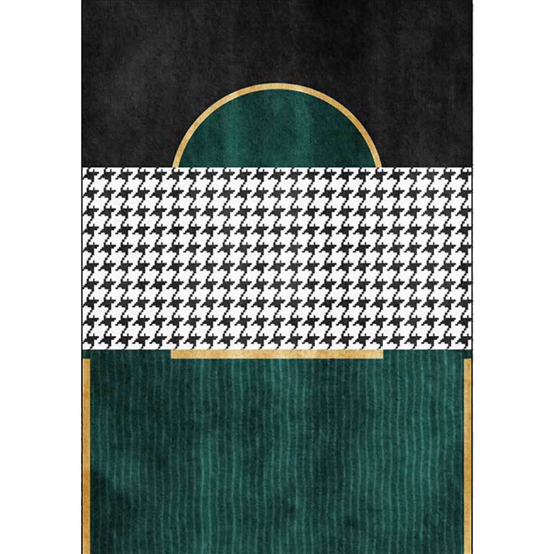 Modern living room rug Multicolored cube pattern rug Polyester non-slip backing washable rug