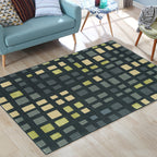 Simple novelty carpet in green checkered pattern Carpet Polyester Non-slip Stain-resistant rug for home decoration