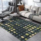 Simple novelty carpet in green checkered pattern Carpet Polyester Non-slip Stain-resistant rug for home decoration