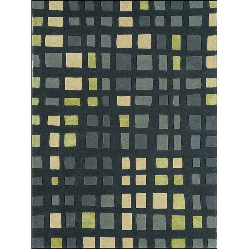 Simple novelty carpet in green checkered pattern Carpet Polyester Non-slip Stain-resistant rug for home decoration