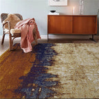 Brown industrial carpet Polyester oil painting print carpet washable non-slip backing carpet for the living room