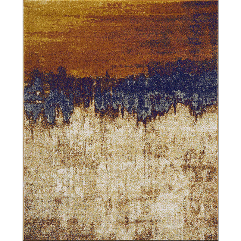 Brown industrial carpet Polyester oil painting print carpet washable non-slip backing carpet for the living room
