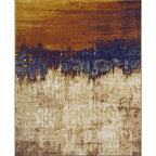 Brown industrial carpet Polyester oil painting print carpet washable non-slip backing carpet for the living room