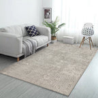 Modern living room rug in gray abstract circle print rug polyester washable stain-resistant rug area