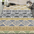 Colorful Bedroom Rug Southwestern Geometry Stripes Diamond Pattern Area Rug Polyester Machine Washable Rug