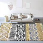Colorful Bedroom Rug Southwestern Geometry Stripes Diamond Pattern Area Rug Polyester Machine Washable Rug